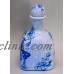 Hand Painted, Upcycled Decoupage Bottle, White & Blue Floral, Birds   183364612894